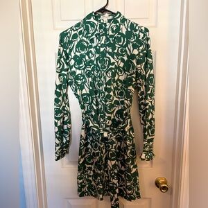 slim fit dress slacks Banana Republic Green Black & White Patterned Dress main image 1